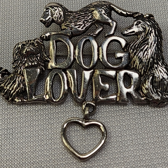 Sterling Silver Dog Lover Pin - Picture 8 of 10
